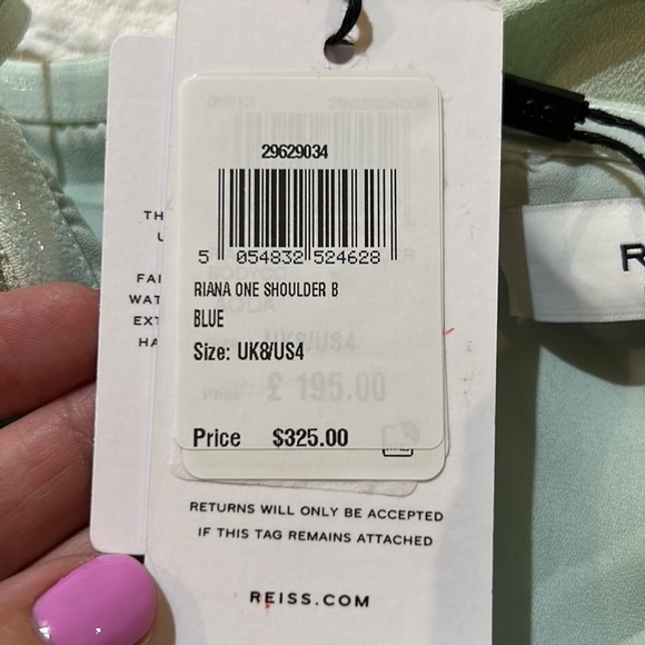 Reiss Riana Midi One Shoulder Dress. NWT Size 4 - Picture 12 of 16